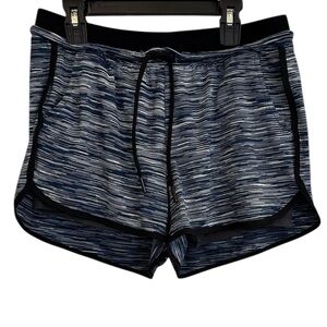 RiBoom space dye blue grey built in biker shorts women S